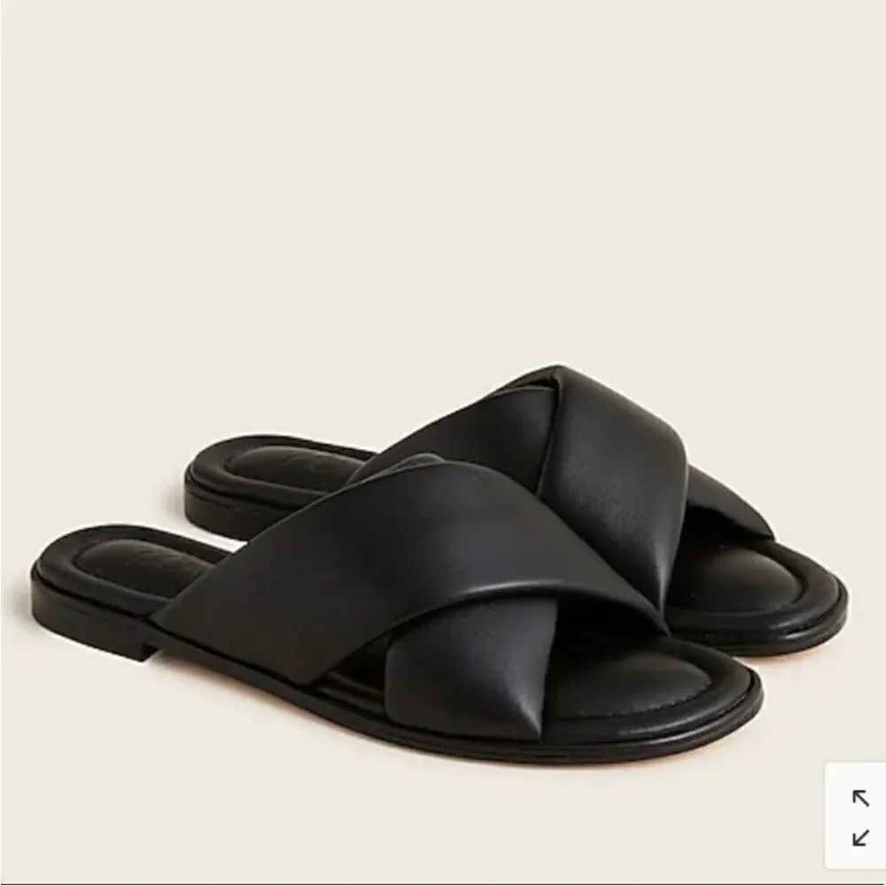 J. Crew Menorca padded cross-strap sandals in leather. Size 8. NWT, NIB.